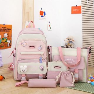 Combo balo 4 món đi học, set balo nam nữ thời trang ulzzang chống thấm - Cặp Đi học Jima