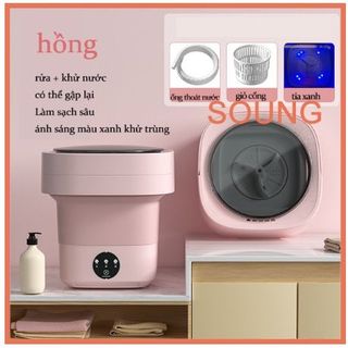 Máy giặt mini gấp gọn,khử nước + khử trùng bằng ánh sáng xanh,Giặt đồ lót, tất và quần áo trẻ em