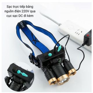 Đèn Pin Đội Đầu 5 Bóng Kèm Sạc - Đèn Pin Siêu Sáng Tiện Lợi