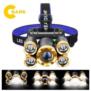 Đèn Pin Đội Đầu 5 Bóng Kèm Sạc - Đèn Pin Siêu Sáng Tiện Lợi