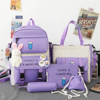 Combo balo 4 món, Set balo 4 món đi học, balo 4 món Ulzzang - Balo Nam Nữ Today Ly Nước