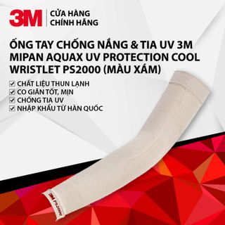 Ống Tay Chống Nắng & Tia UV 3M Mipan AquaX UV Protection Cool Wristlet PS2000 Màu Xám - Hàng chính hãng