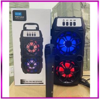 Loa bluetooth Karaoke mini CL-97 Kết Nối Không dây 5.0 âm thanh cực chất bass trầm Hỗ trợ thẻ nhớ đài FM- Bảo Hành 2 năm
