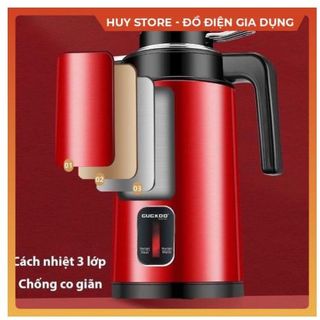 Ấm siêu tốc GUGKOO Chính Hãng đun sôi ủ nóng , Bình siêu tốc đun nước 2 in 1 siêu nhanh cách nhiệt tốt đa năng Huy Store
