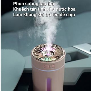 Máy khuếch tán phun sương tinh dầu Ô tô AROMA Mới (Sạc Pin) khử mùi | máy xông tinh dầu ô tô, bàn làm việc. LED 7 màu RGB ( SP HOT Douyin TQ)