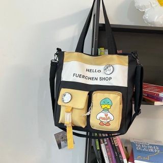 Túi tote đeo vai vải bố học sinh phong cách thời trang đi học ulzzang hello