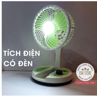 [ BH_6 Tháng ] Quạt Tích Điện Mini Để Bàn Gấp Gọn, Có Đèn Sáng Tiện Lợi ,Gió Cực Mạnh – Hàng Loại 1