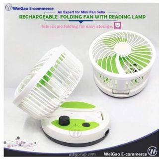 [ BH_6 Tháng ] Quạt Tích Điện Mini Để Bàn Gấp Gọn, Có Đèn Sáng Tiện Lợi ,Gió Cực Mạnh – Hàng Loại 1
