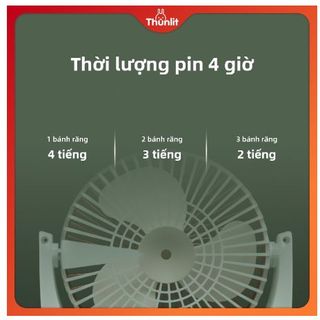 Quạt Sạc Thunlit USB Để Bàn 6 Inch 3 Mức Tốc Độ 1250mah