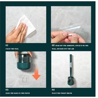 Cọ bồn cầu silicon thông minh, Chổi Cọ bồn cầu có hộp dán tường cao cấp
