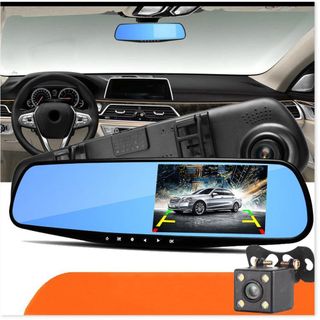CAMERA HÀNH TRÌNH GƯƠNG CHIẾU HẬU (4.3INCH) FULL HD KÈM CAMERA LÙI
