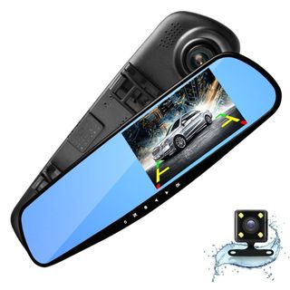CAMERA HÀNH TRÌNH GƯƠNG CHIẾU HẬU (4.3INCH) FULL HD KÈM CAMERA LÙI