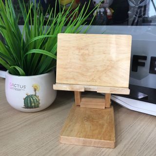 Giá đỡ điện thoại bằng gỗ, xoay nghiêng và xếp gập được
