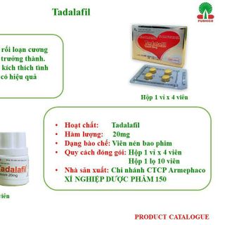 Tadalafil 20mg lọ 10 viên
