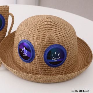 Mũ cói đi biển/ Mũ cói trẻ em có kính S3-8y MC14.45