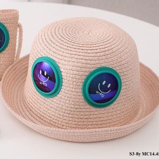 Mũ cói đi biển/ Mũ cói trẻ em có kính S3-8y MC14.45