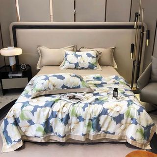 Bộ lụa thái 5 món mềm mịn mát sang trọng nhập khẩu cao cấp cho homestay, khách sạn, căn hộ dịch vụ