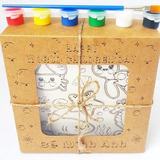 Bộ quà tặng khắc tên bé Quốc tế thiếu nhi 1/6 -Combo 05 tranh tô màu 5 cách chơi - kèm màu nước