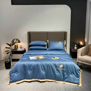 Set chăn mền LỤA THÁI chăn hè trơn hàng nhập khẩu 4 Món siêu đẹp mát lạnh - KiMi Decor HCM