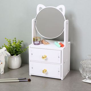 Kệ Đựng Mỹ Phẩm Có Gương Tai Mèo