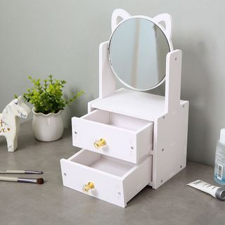 Kệ Đựng Mỹ Phẩm Có Gương Tai Mèo
