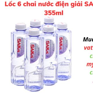 Thùng 24 chai nước điện giải SAKA 355ml / Lốc 6 chai nước điện giải SAKA 355ml