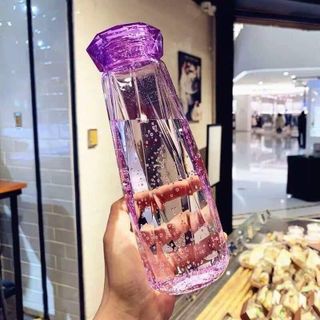 Bình Thủy Tinh Màu Dáng Kim Cương 500ml