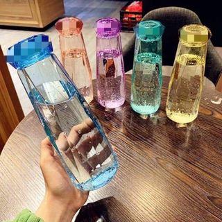 Bình Thủy Tinh Màu Dáng Kim Cương 500ml