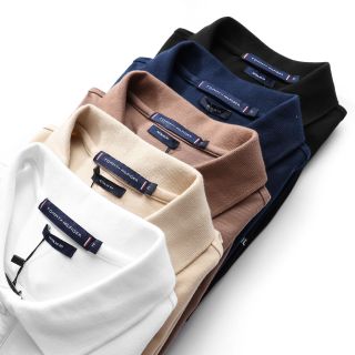 Áo thun polo nam, áo thun cổ bẻ nam cao cấp, chất cotton , mịn , mát , thấm hút tốt, Full tem tag mạc . Phom chuẩn , thiết kế đơn giản dễ phối , dạo phố , tiệc tùng ok. LOGO THÊU XỊN XÒ - size từ 55kg - 87kg