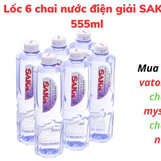Thùng 24 chai nước điện giải SAKA 555ml / Lốc 6 chai nước điện giải SAKA 555ml