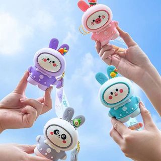 Quạt Thỏ Gắn Charm Kèm Móc Khóa Cute