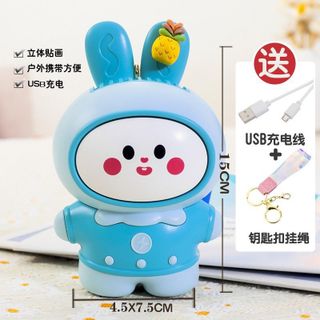 Quạt Thỏ Gắn Charm Kèm Móc Khóa Cute