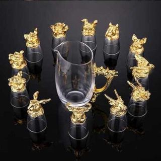 Bộ bình ly thủy tinh 12 con giáp