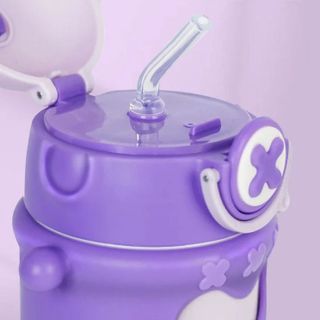 Bình giữ nhiệt có ống hút chữ X hình thú dễ thương 500ml