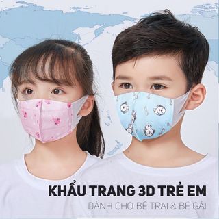 Khẩu trang trẻ em TAKI 3D 3 lớp kháng khuẩn họa tiết (50 cái/hộp)