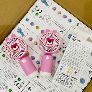 Quạt Tích Điện Mini Cầm Tay Gấu LOTSO