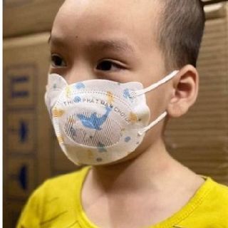Khẩu trang trẻ em 5D KIDS 5 lớp kháng khuẩn họa tiết (10 cái/túi)