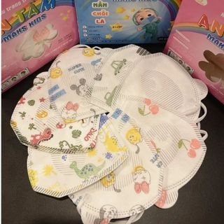 Khẩu trang trẻ em 5D KIDS 5 lớp kháng khuẩn họa tiết (10 cái/túi)