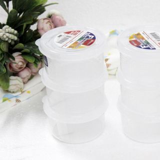 Set 3 hộp nhựa đựng thực phẩm dáng tròn 180ml hàng nội địa Nhật Bản