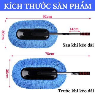 Chổi lau rửa xe ô tô sợi dầu LOẠI DẸT - Cán có thể kéo dài (Giá Sỉ / Giá Buôn Bán )