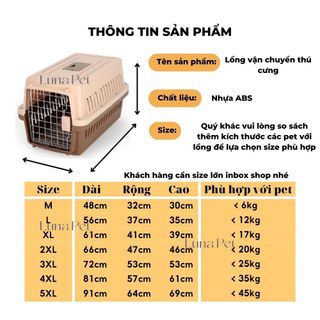 Lồng Hàng Không Dành Cho Chó Mèo, Lồng Vận Chuyển Thú Cưng