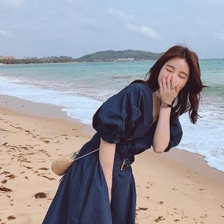 ĐẦM XÒE XANH ĐEN CÁNH DƠI - DT1740