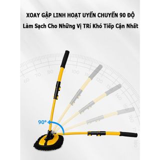 Chổi Lau Rửa Xe Ô Tô 3 Khớp Nối Linh Hoạt, Kéo Dài 1M, Sợi Nhung Mềm Mại Lau Siêu Sạch ( Giá Sỉ / Giá Buôn Bán )