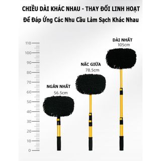 Chổi Lau Rửa Xe Ô Tô 3 Khớp Nối Linh Hoạt, Kéo Dài 1M, Sợi Nhung Mềm Mại Lau Siêu Sạch ( Giá Sỉ / Giá Buôn Bán )