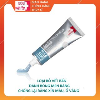 Kem đánh răng siêu trắng STOP Stains Whitening Thụy sĩ, 75ml giúp trắng răng, loại bỏ cao răng