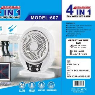 QUẠT SẠC ĐA NĂNG 4IN1 MODEL 607 ( ONLY FAN )