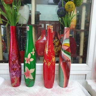 Bình hoa vuốt sơn mài hút tài lộc Thanh Bình Lê cắm hoa, trang trí bàn, kệ, nhà cửa, văn phòng, quà tặng ý nghĩa cho bạn
