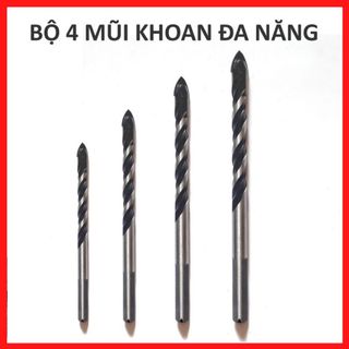 Bộ 4 mũi khoan đa năng CRV 6-12mm khoan gạch, kính, gốm, sứ và nhiều vật liệu khác giá sỉ