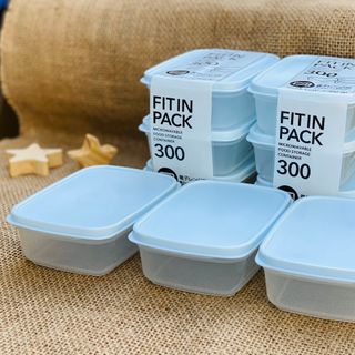 Set 3 hộp nhựa đựng thự phẩm nắp dẻo mầu xanh mint dung tích 300ml nhập khẩu từ Nhật Bản