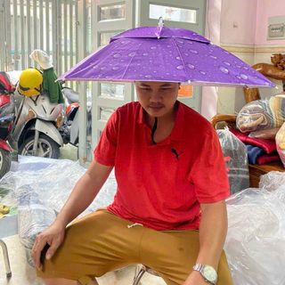 Mũ ô dù có họa tiết hình tròn NV